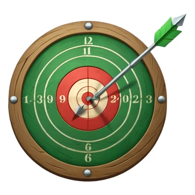 A target with an arrow in the center sticker