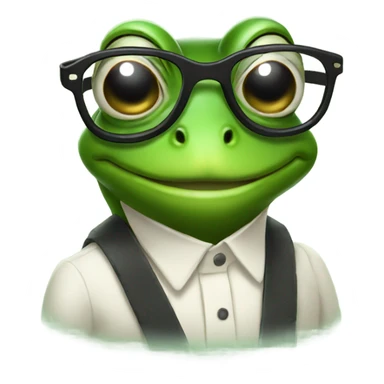 Nerdy frog with glasses and a moustache  sticker