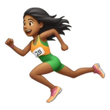 A indian girl running in relay sticker