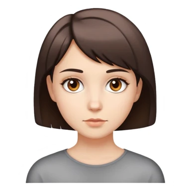 a girl with brown eyes and short hair cut like a white man  sticker