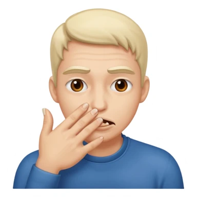 face biting fingernails sticker