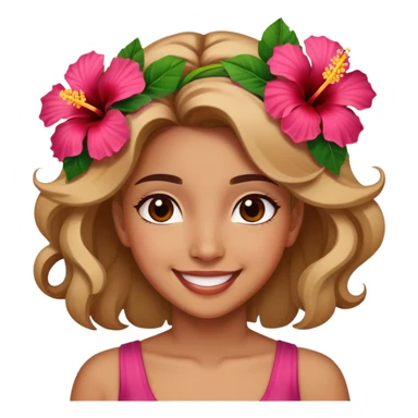 Hibiscus flowers and a girl sticker
