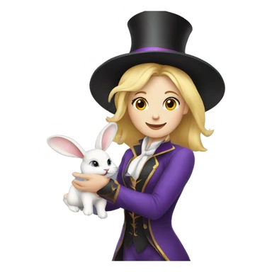 Blond Female Magician pulling rabbit out of hat sticker
