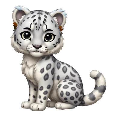 Deformed Snow leopard-Eyes are long and black sticker