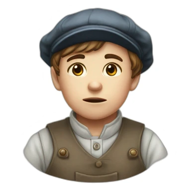 Victorian-Era-poor-factory-worker-kid-flat-cap-furious sticker