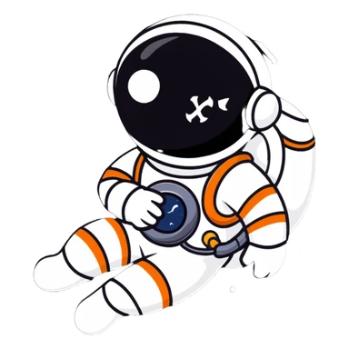 astronaut with pirate eyepatch in space sticker