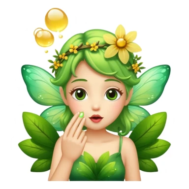 forest fairy blowing glowing kiss pollen sticker