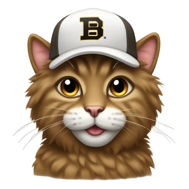 fluffy brown cat colorado buffalos hat sticker