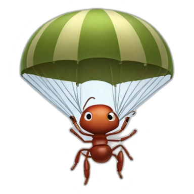 Pixar style Parachuting military ant sticker