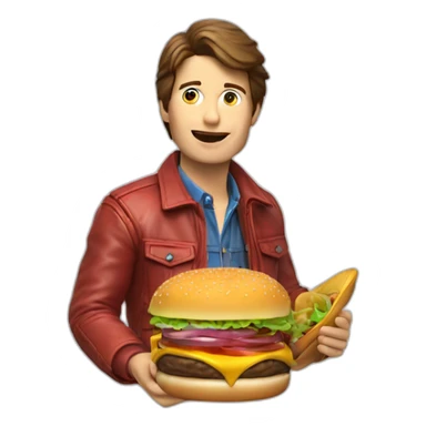 marty mcfly comiendo hamburguesa  sticker