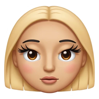 Emoji with fake eyelashes eye closed sticker