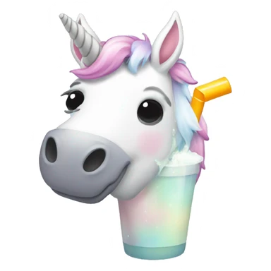 A unicorn drinking boba sticker