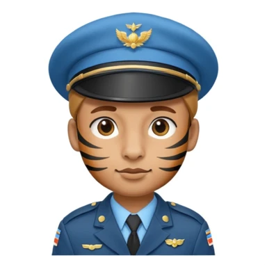 נמר שהוא חייל עם כומתה בצבע תכלת sticker