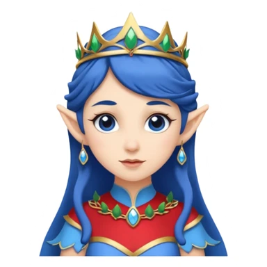 elf woman wearing tiara and blue cloathing dark hair sticker