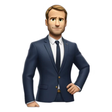 Macron qui joue à fortnite sticker