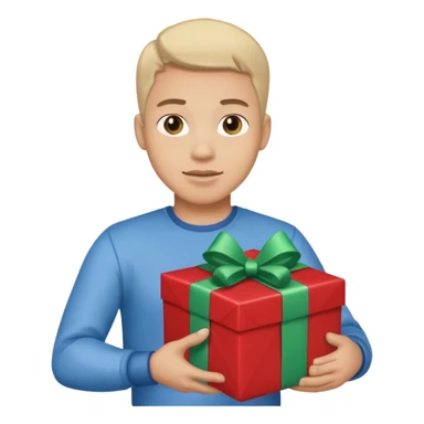 man with a gift in his hands sticker