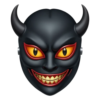 Demonic mask with subtle erotic curves, polished obsidian, lust and fear sticker