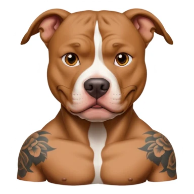 pitbull with tattoo sticker