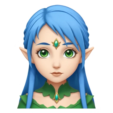 elf woman with blue hair sticker