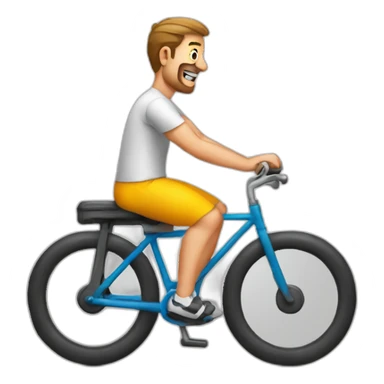 a man on a toilet pedaling bike pedals in front of him sticker