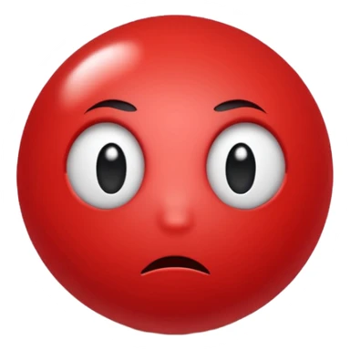 Little red ball with sad face with text: pallina sticker