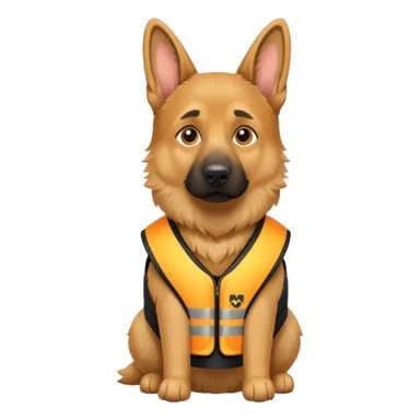 German Shepard with emotional support vest on sticker