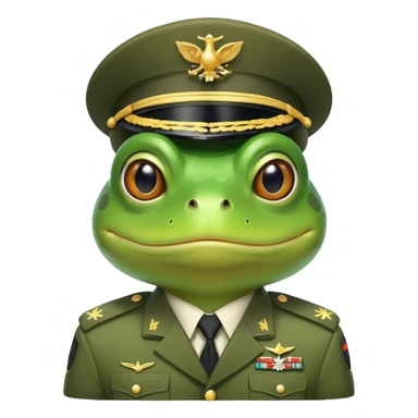 Frog in a military uniform sticker