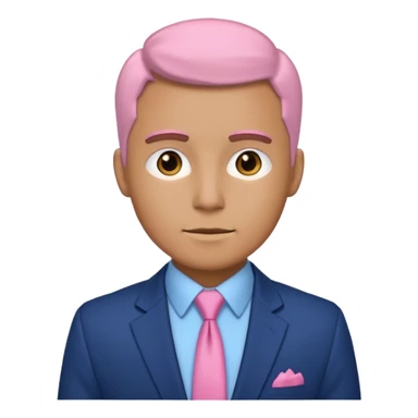 man with pink tie and blazer sticker