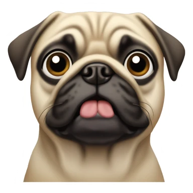 pug dog with wide open eyes sticker