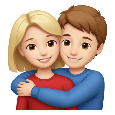 Boy and girl hugging each other in love sticker