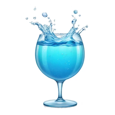 Sparkling splashing clear water in a clear glass  sticker