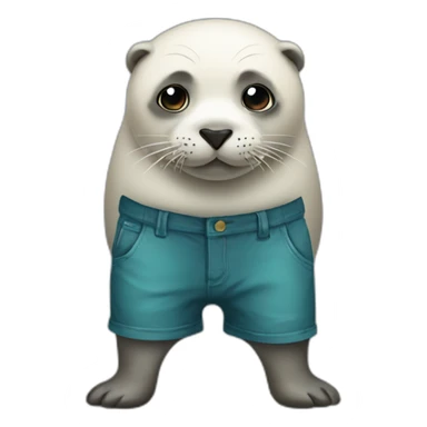 A seal wearing shorts sticker