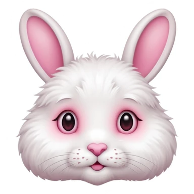 White rabbit BIG PINK heart eyes  sticker