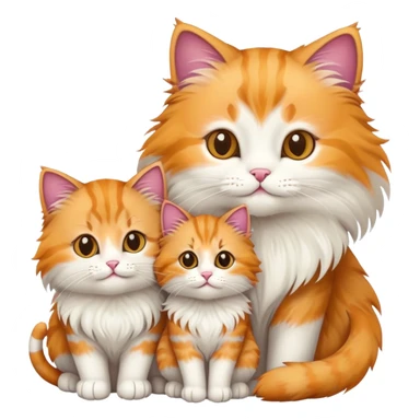 cat family with mother and kittens sticker