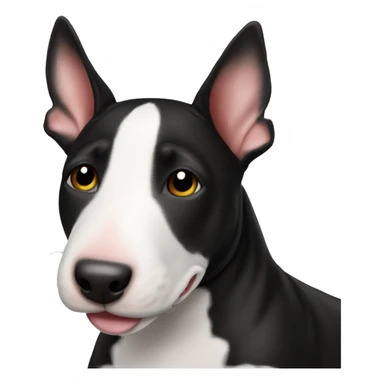 mini bull terrier black fur with white stripe sticker