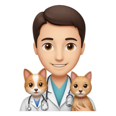 doctor with pet sticker