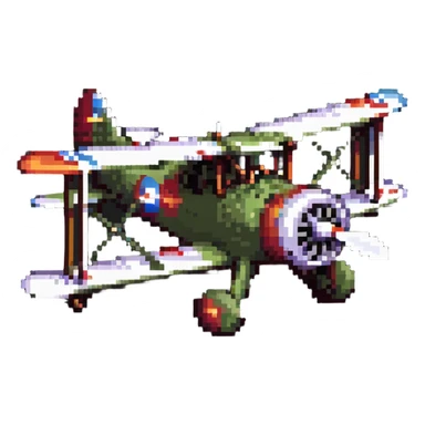 vintage biplane war aircraft sticker