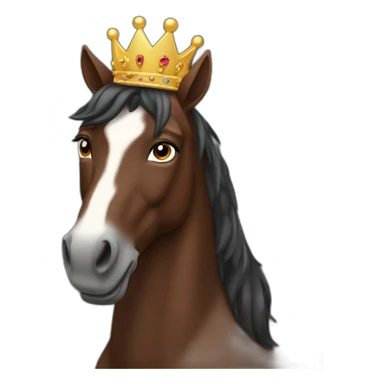 dark brown conceited horse with crown sticker