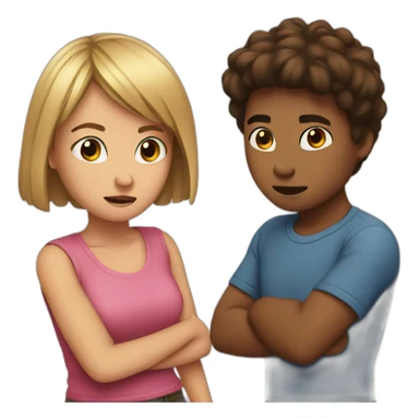 Girl fights boy sticker