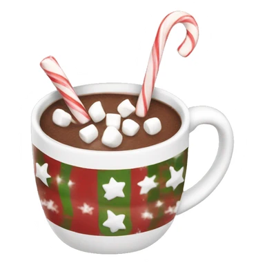 Christmas hot chocolate mug with marshmallows  sticker