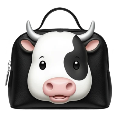 Cow print cosmetic bag no face sticker