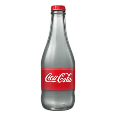classic clear glass coke bottle on gray background  sticker