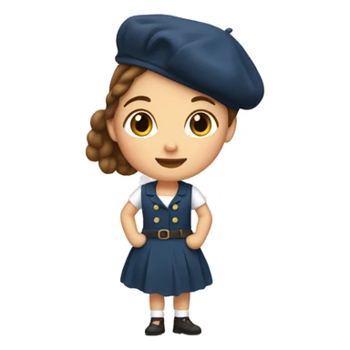 french-girl-with-brown-hair-and-baguette-and-beret sticker