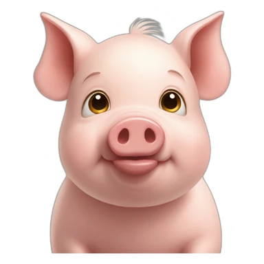 The little pig from three brothers who build a straw house sticker