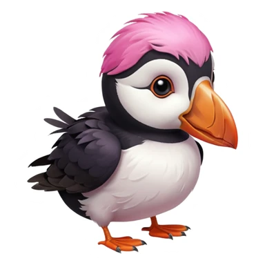 pink puffin wind puff sticker