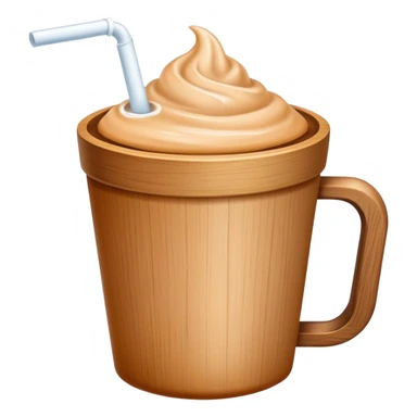 milk tea in a wooden cup sticker