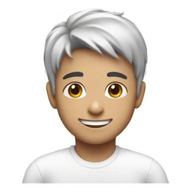 boy smiling in white shirts sticker