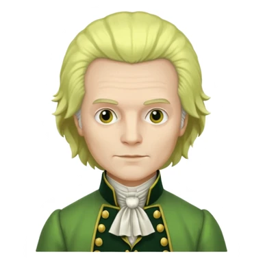 Maximilien Robespierre in a green and yellow gown sticker