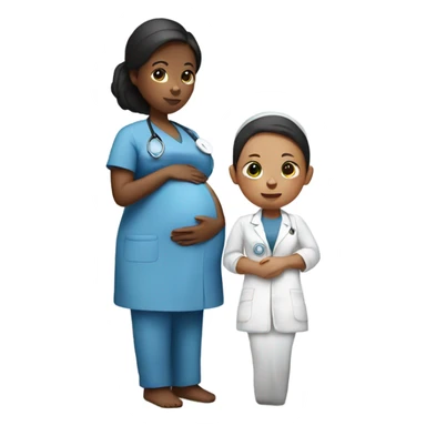 pregnant women with a nurse  sticker
