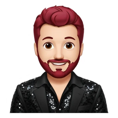 Joey Fatone from 'N Sync with dark red hair, black sequin outfit sticker